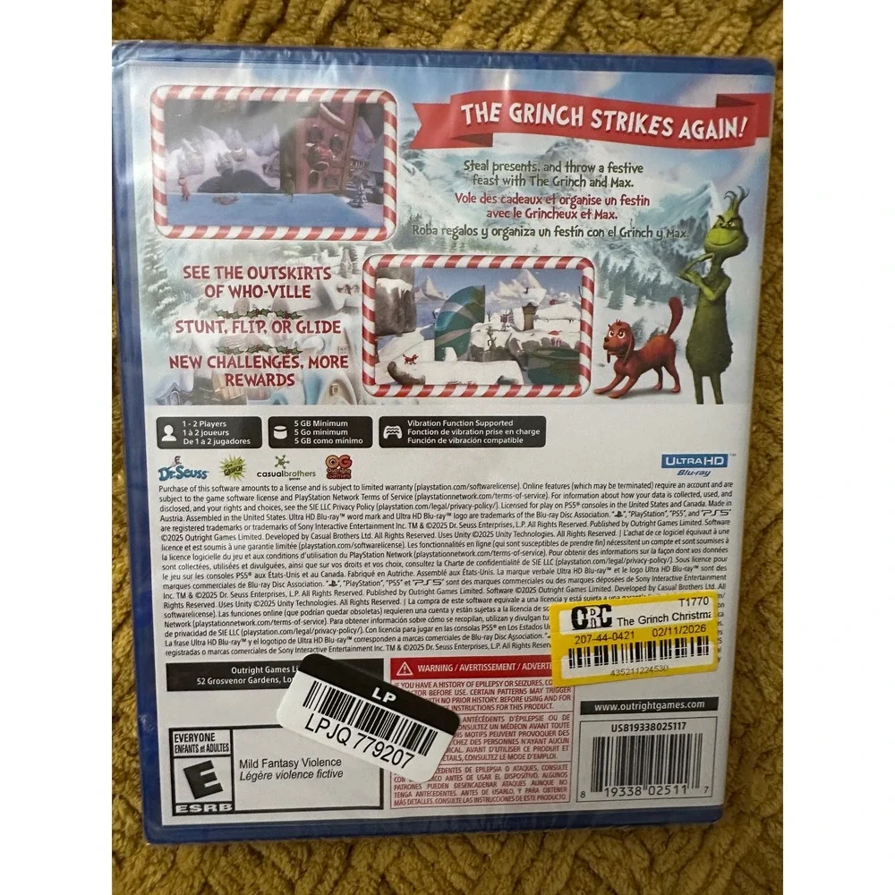 Outright Games The Grinch Christmas Adventures PS5 One Size Blue New Platformer